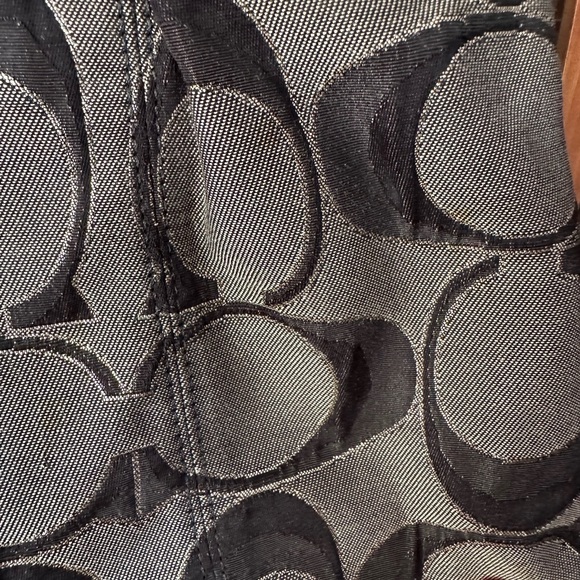 Coach Signature Poppy Tote Bag Purse Black/Gold/Silver G1193-17890 - Picture 6 of 9